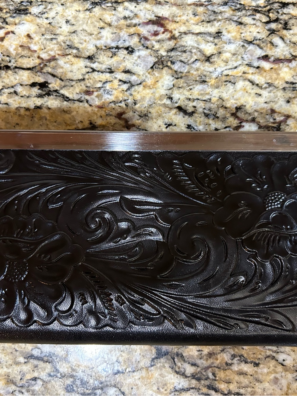 Patricia Nash black leather wallet.